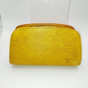 Louis Vuitton Dauphine Pouch In Yellow Epi Leather VGVC COA